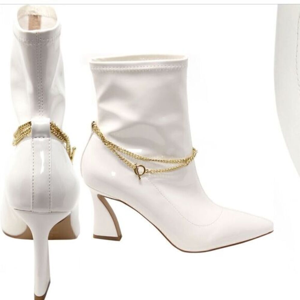 Chain Pointed Toe Bootie - Picture 4 of 16